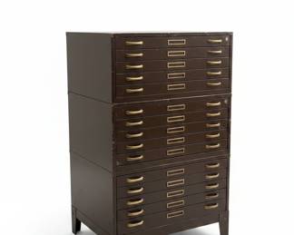 Vintage Stacor 15 Drawer, 3 Section File Cabinet