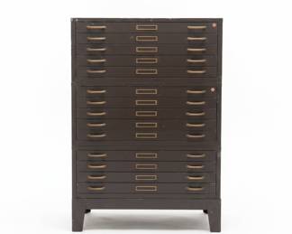 Vintage Stacor 15 Drawer, 3 Section File Cabinet
