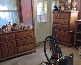 dresser bottom, chest of drawers, kirby, lamps, trinkets