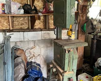 band saw, tarps