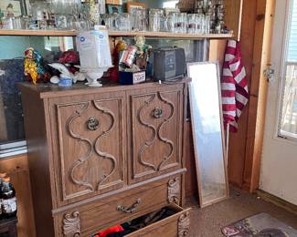dresser, barware