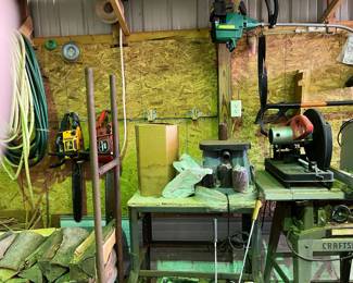 sanders, power saw, firewood