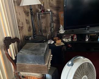 tv, stereo, fan