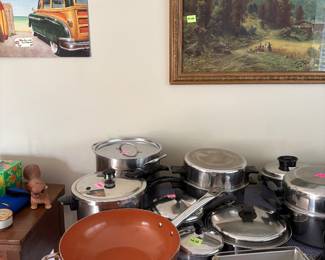 Two Presto Pressure Pots, Copper Lined Wok-Like Pan and More Waterless Cookware 