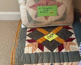 Two Pillow Shams and Matching Pillow And a Quilt Beautiful Colors