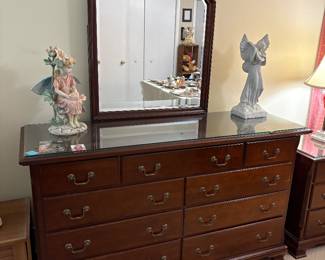 Cherry Dresser and Mirror