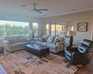 Couch and Ottoman leather