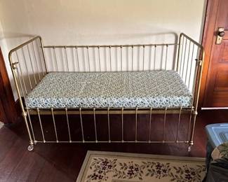 Antique Brass Baby Bed
