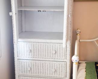 White Wicker Armoire. $200. 