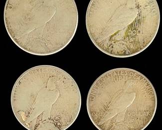 Lot of 4 1923 Peace DOLLARS | 90% Silver US Coins | CIRCULATED