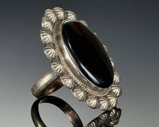 Monumental Sterling Silver Black ONYX Ring, Studio Artist Custom MADE