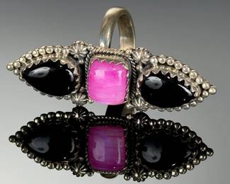 Monumental Sterling Silver Custom Studio Artist Adjustable Statement Ring