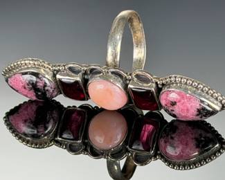 STERLING Silver Custom Multi-Stone Adjustable Ring, Studio Artist Made