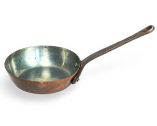 French Baumalu Copper Sauté Pan | Tin Lined | Cast Iron Handle