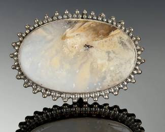 Monumental Sterling Silver Dendritic Agate Ring, Studio Artisan MADE< SIZE (