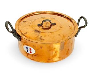 BAumalu French COPPER Cookware Pot with Lid, Stainless Lined, Made in France