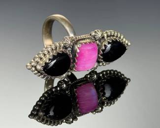 Monumental STERLING SILVER Custom studio Artist Adjustable Statement Ring