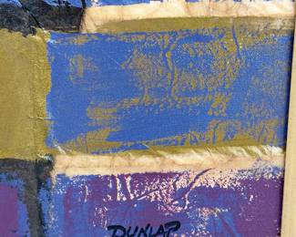 Christopher Dunlap "Vision" Abstract Mixed Media Art, Framed