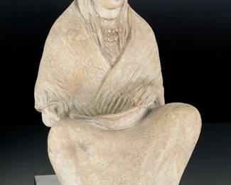 Native American Woman Sculpture, Austin Prod Inc 1983, Signed Folk Art Statue