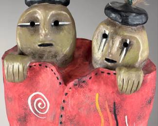 Judy Peele Studio Art POTTERY Sculpture, Tribal PEOPLE< Limited EDITION