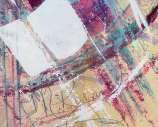 ABSTRACT Art Painting, Framed Modern Expressionist, Signed M. Rogen / M> KOGEN