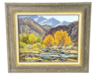SUSANNE Nyberg "Fall Cottonwoods" Original Oil Painting on CANVAS< Framed