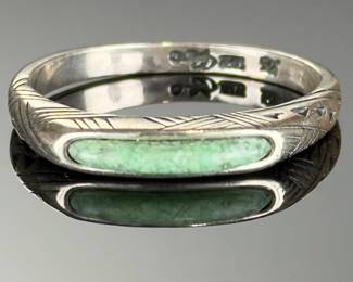 Sterling Silver Crushed Turquoise Southwest Ring Size 7.25