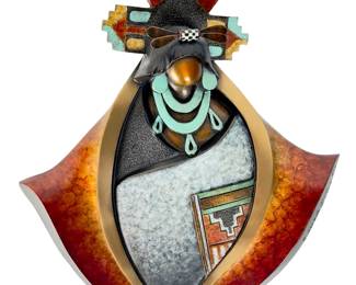 Kim OBRZUT Bronze Sculpture "Keepsake" Ltd Ed 30/40 Hopi Art Wall Hanging COA