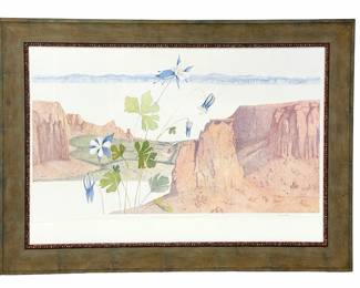 MANUEL De Arce 'Columbine Canyon' Signed ART PRINT Framed DESERT BOTANICAL