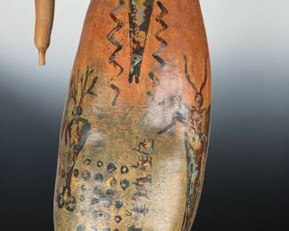 Signed CRISMAN 1995 Southwest Gourd Art Hand Painted Native American Style