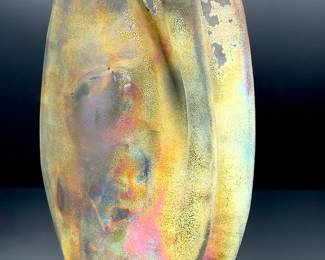 Michael WEINBERG RAKU Pottery IRIDESCENT STUDIO ART Vase SCULPTURE