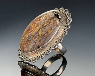Monumental Sterling Silver Custom Studio Artist ring Size 10.5, 925