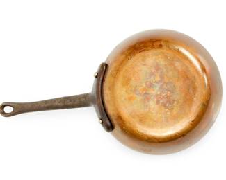 French Baumalu Copper Sauté Pan | Tin Lined | Cast Iron Handle