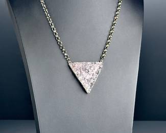 Sterling Silver Studio Artist Handmade Druzy Amethyst PENDANT NECKLACE
