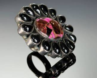 Monumental Sterling Silver Studio Artist Custom Statement Ring, Size 6