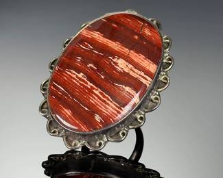 Sterling Silver Monumental Red CREEK JASPER RING< Custom Made, Size 9