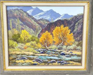 Susanne Nyberg "Fall COTTONWOODS" ORIGINAL OIL PAINTING ON Canvas, Framed