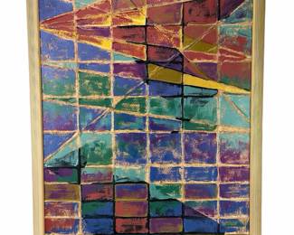 Christopher Dunlap "VISION" ABSTRACT Mixed MEDIA Art, Framed