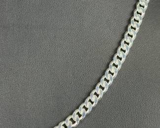 Sterling Silver Cuban Link Chain Necklace, 22in, 925 Italy