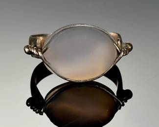 Sterling Silver HANDMADE Studio. ArtistStar Moonstone Ring, Size 9