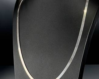 STERLING Silver Herringbone Necklace, Vintage Italian 925, 30in, 5mm