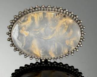 Monumental STERLING Silver DENDRITIC AGATE Ring, CUSTOM Made, Size 8-12
