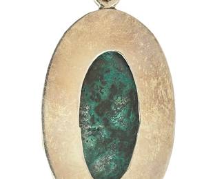 Sterling Silver Malachite PENDANT< Custom Studio Artist Made