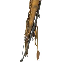 Hootchoo Collection buckskin quiver, STONE Arrowheads, COUP Feathers, Bow by Tolo Deer