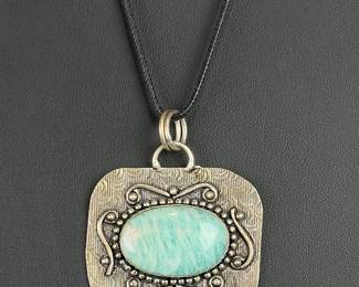 AMazonite Silver Studio Artist Necklace 19in Custom Artisan Design