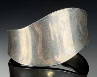 Mexican Sterling Silver Cuff Bracelet, Vintage, Signed ATI Mexico 925, 25.4g
