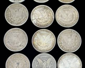 !@ Morgan Silver Dollars Lot Circulated US .900 Fine Silver Coins 1878-1921