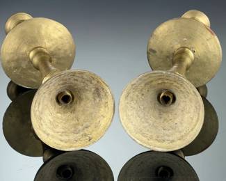 Vintage Brass Candlestick Holders Pair | Ornate Etched Design | Decorative