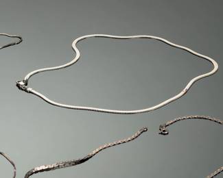 Sterling Silver Necklaces Lot of 3, Italian 925 Chains, Various Lengths