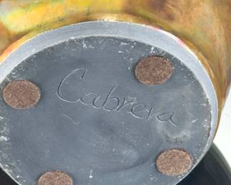 Cabrera Signed Studio Art Pottery Raku Glaze Vase Pot